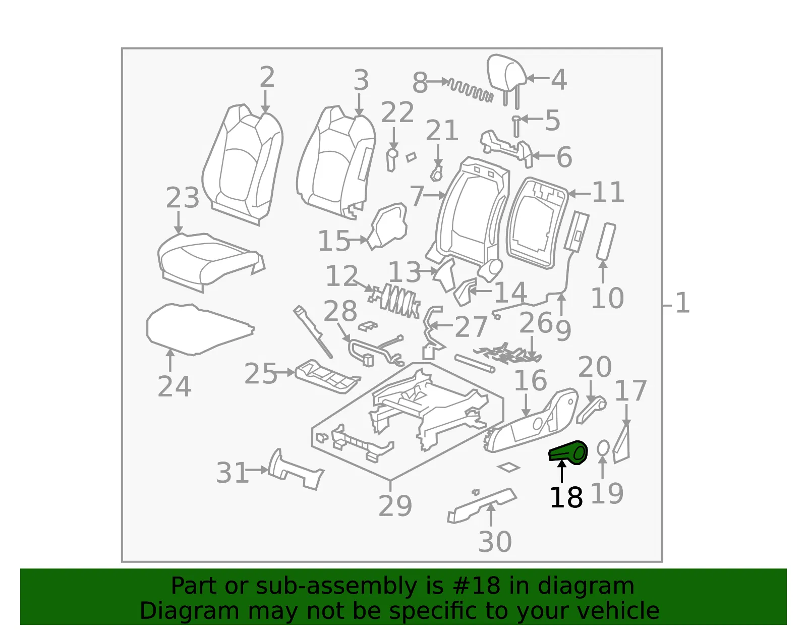 Handle D Seat Adjr *Md Tit - GM (15900358) - view 2