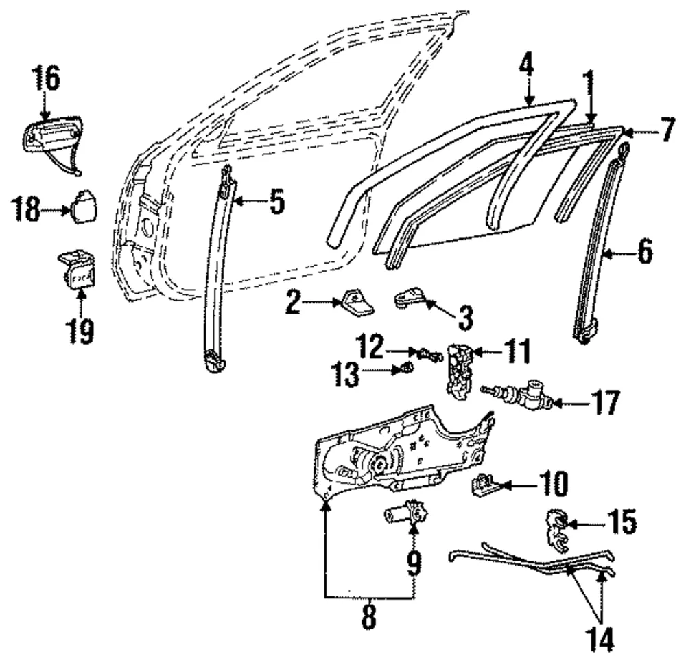 10Pk Clip Rod Gde Door Dou - GM (16629868)