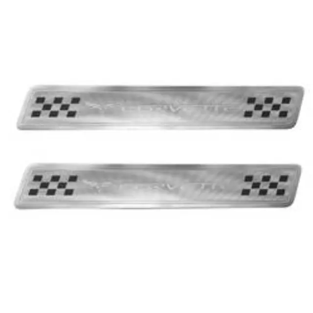 Door Sill Plate Kit - Chrome Corvette Logo - GM (17802221)