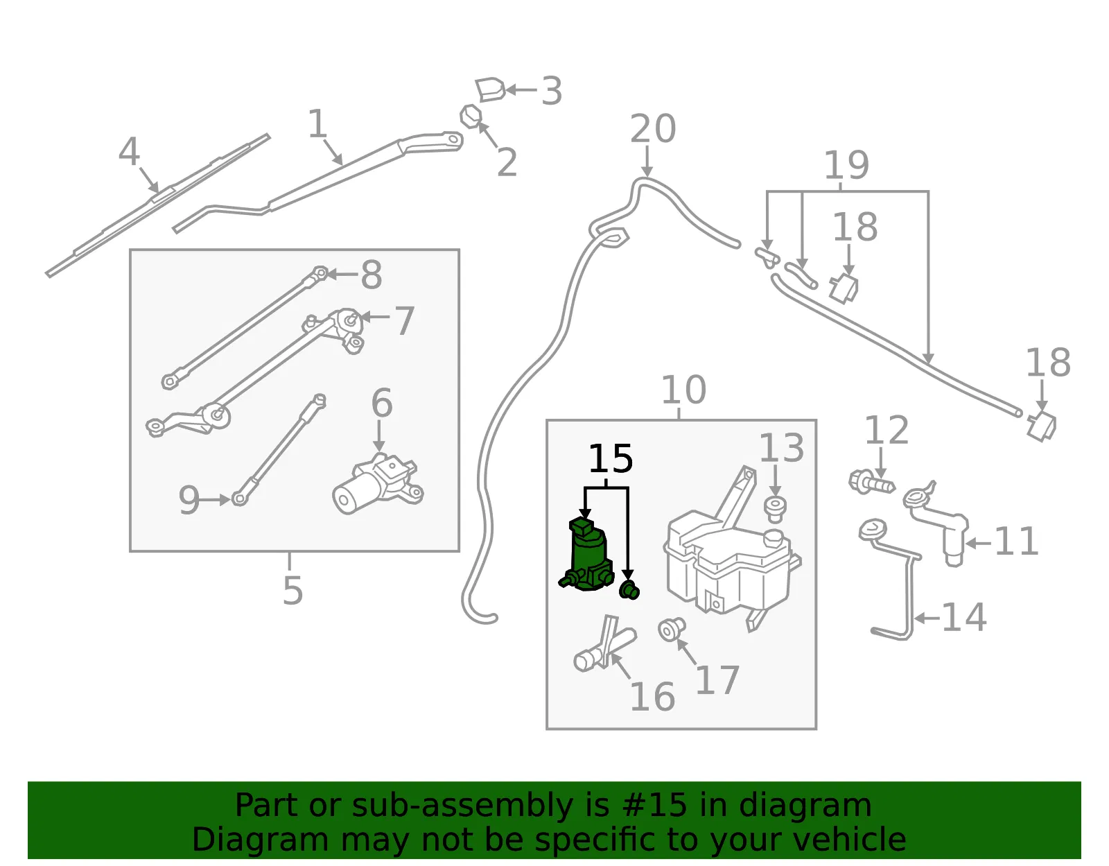 Windshield Washer Pump - GM (19316486) - view 3