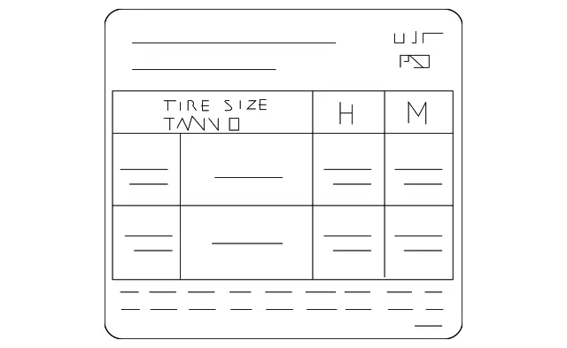Tire and Wheel Information Label - GM (19317635) - view 2
