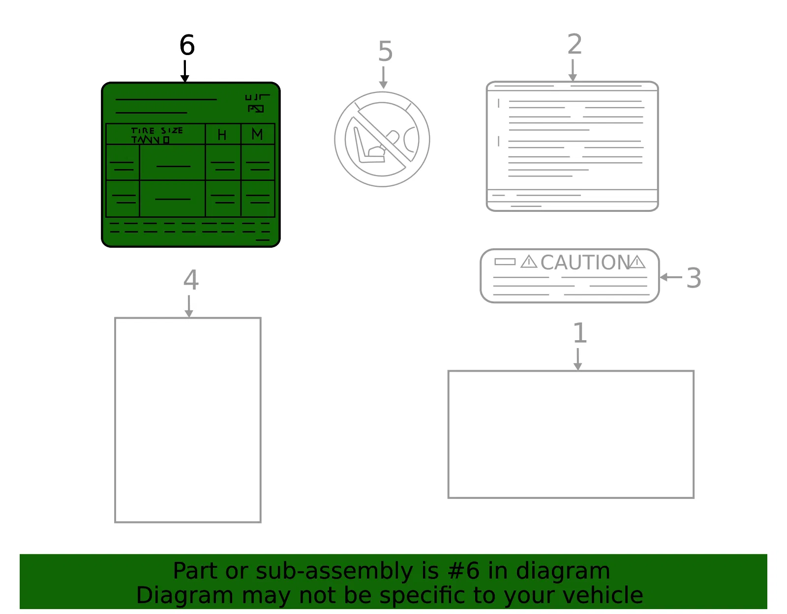 Tire and Wheel Information Label - GM (19317635) - view 3