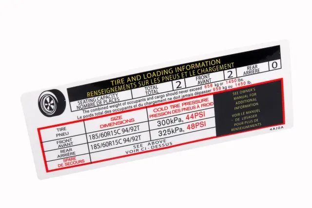 Tire and Wheel Information Label - GM (19317635) - view 4