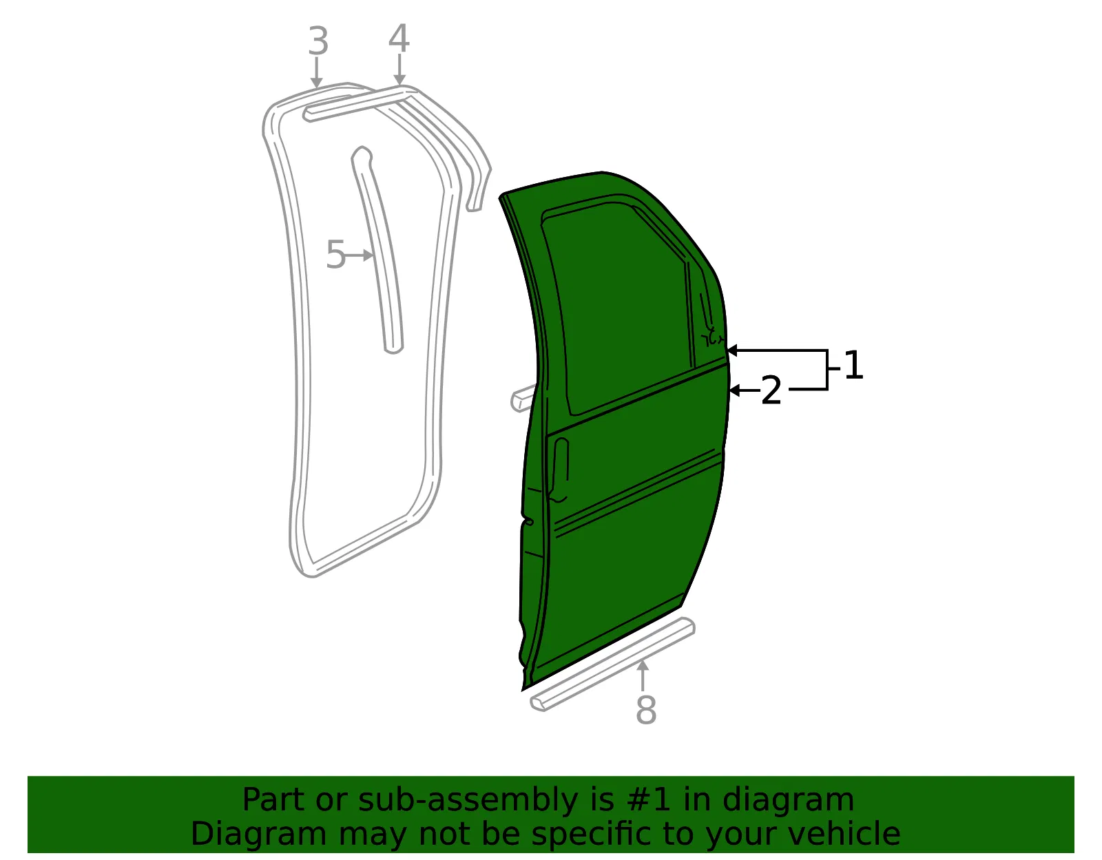 Driver Side Front Door - GM (19332325) - view 4