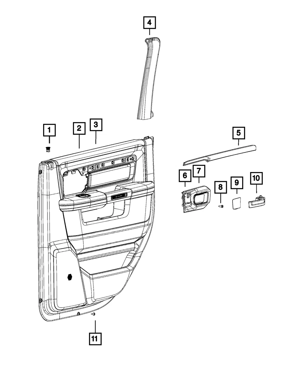 Release Handle Bezel, Left - Mopar (1GY65DX9AD) - view 2