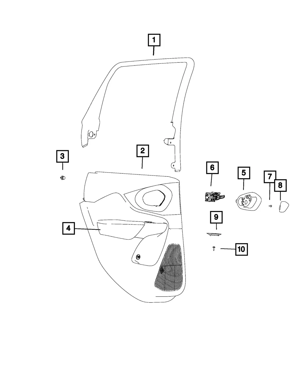 Handle Base Cap - Driver's Side (LH) - Mopar (1WF17DX9AD) - view 4