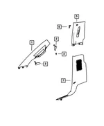 B Pillar Upper Trim Panel, Left - Mopar (1kq85hl1aa) - view 8