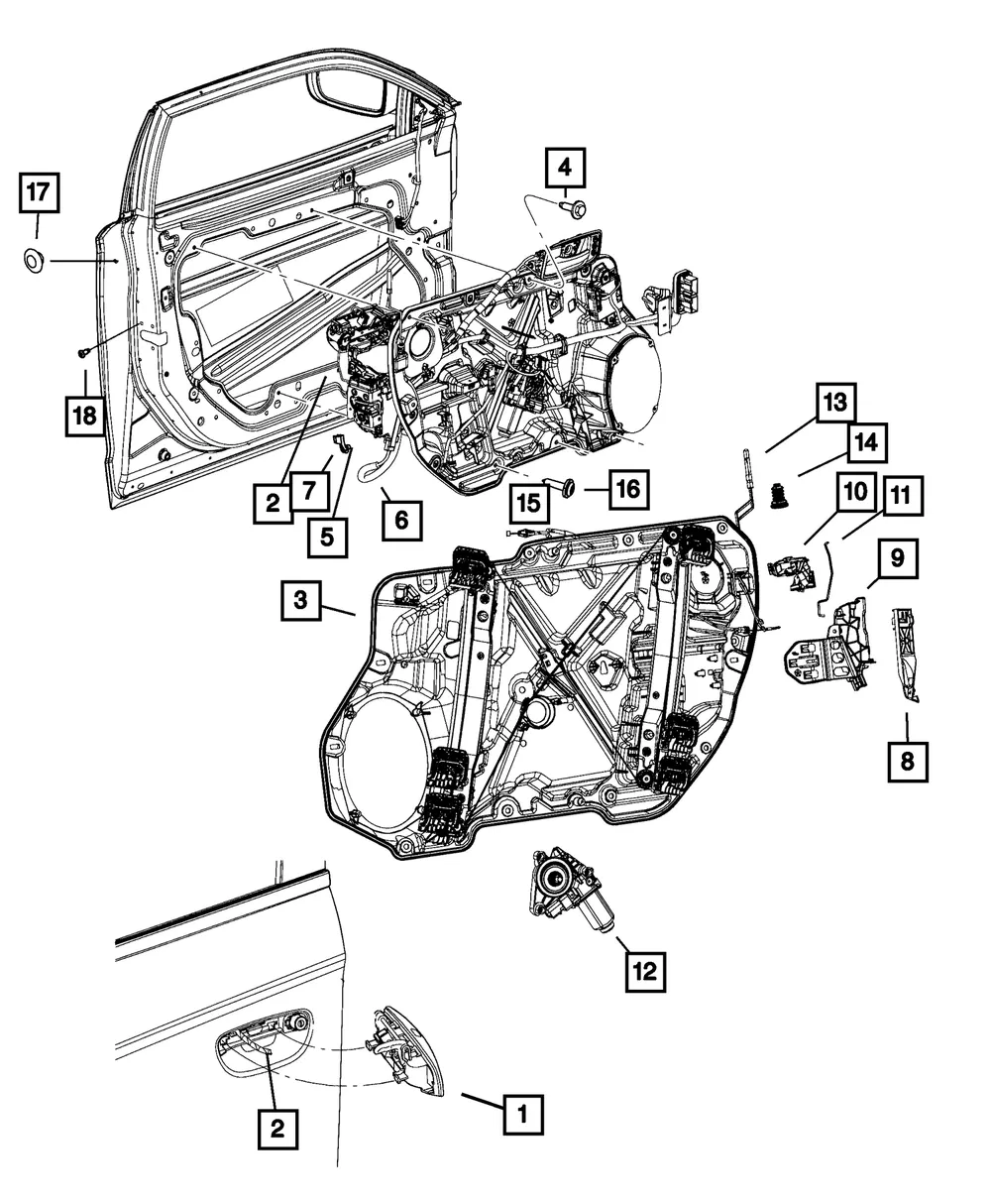 Front Door Exterior Handle, Right - Mopar (1mz84ry4am)