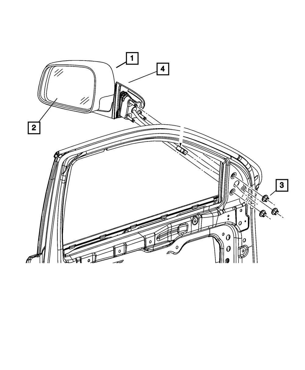 Outside Rear-View Mirror, Left - Mopar (1sz17tzzal)