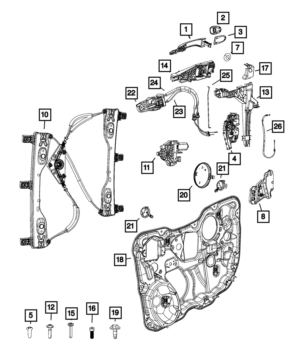 Door Handle Cap, Left - Mopar (1sz23pdnad)