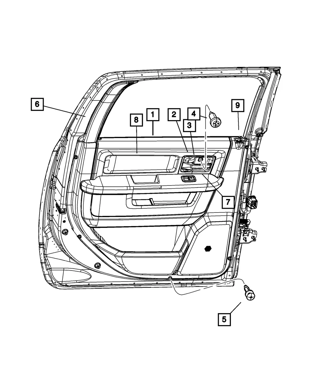 Release Handle Bezel, Right - Mopar (1wd58la8ac)