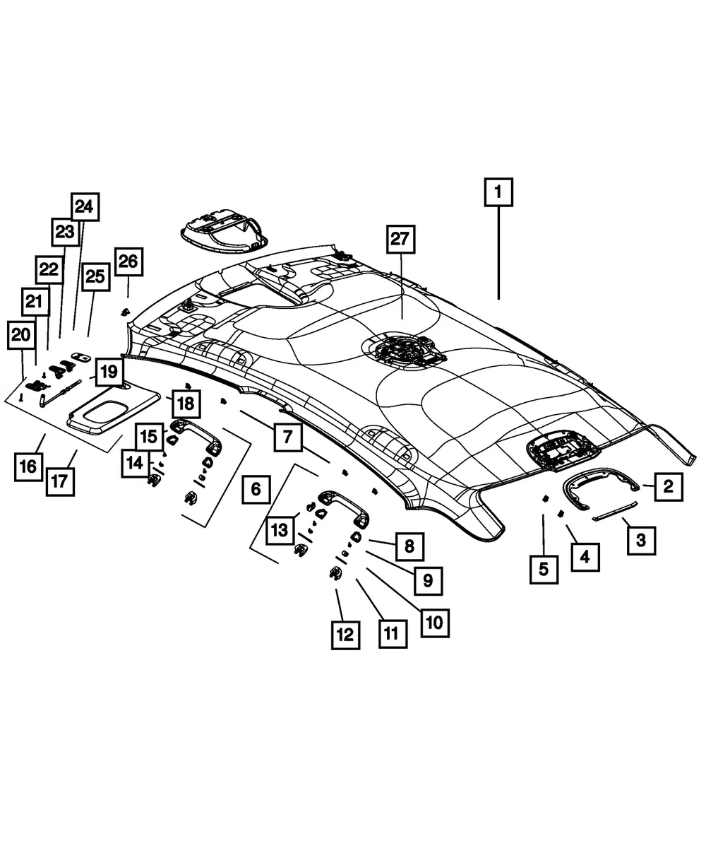 Grab Handle Cover, Right - Mopar (1wp27hdaaa)