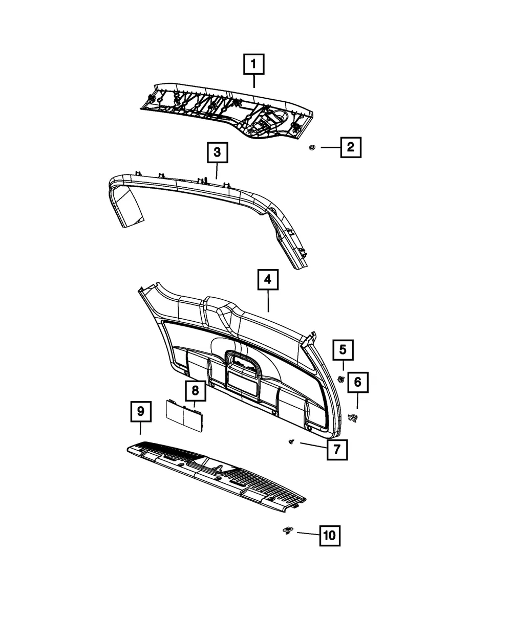 Rear Header Molding - Mopar (1ws45dx9ab)