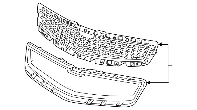 Front Upper Grille - GM (20768837) - view 4