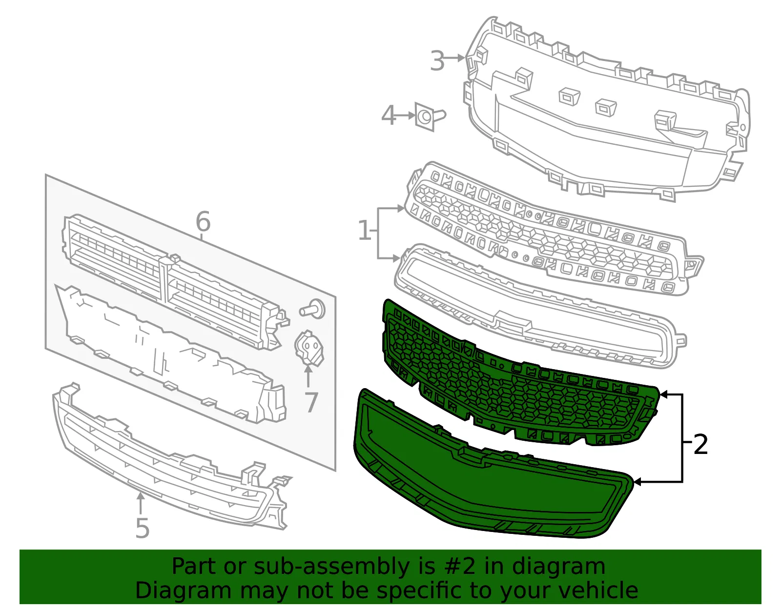 Front Upper Grille - GM (20768837) - view 5