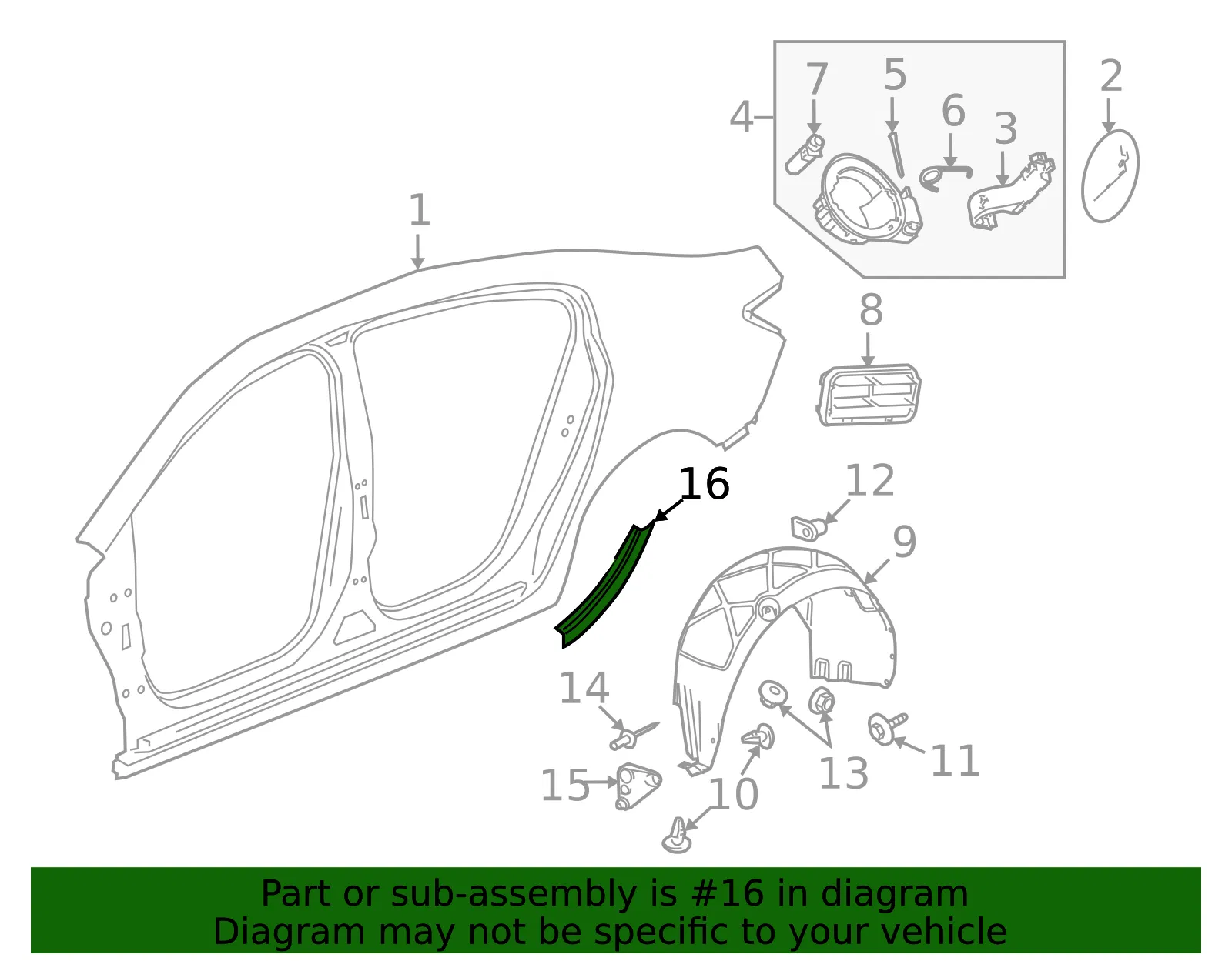 Driver Side Quarter Outer Panel Protector - GM (20790398) - view 5