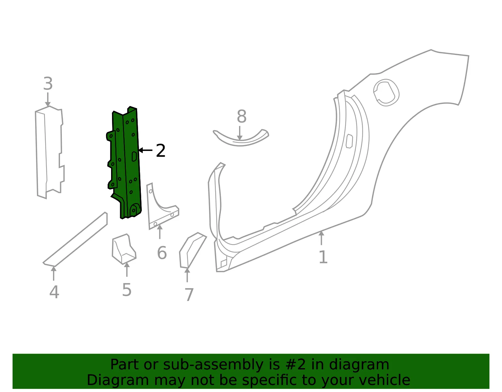 Pillar Assembly Body Hge - GM (20831839) - view 2