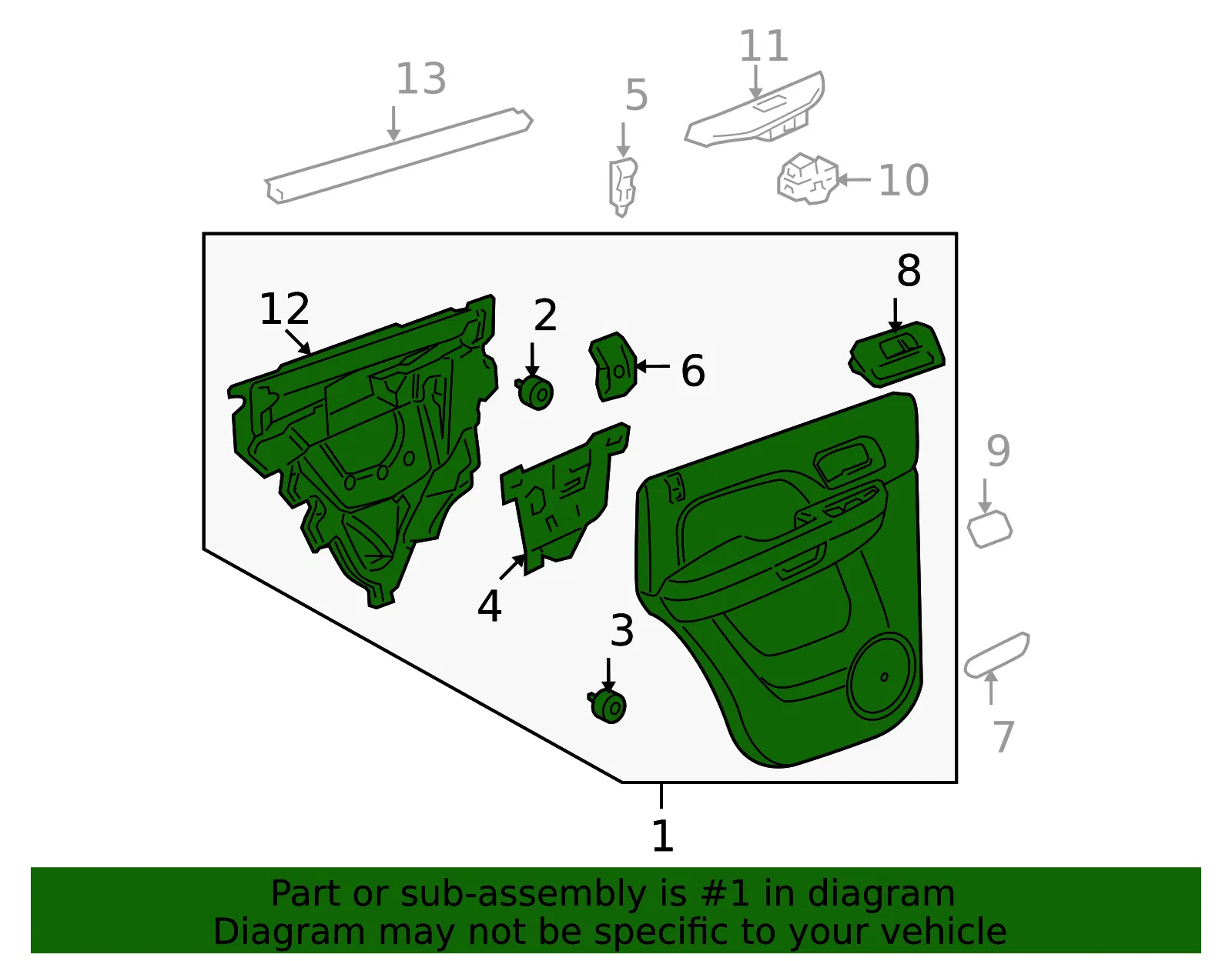 Door Trim Panel - GM (20907307) - view 2