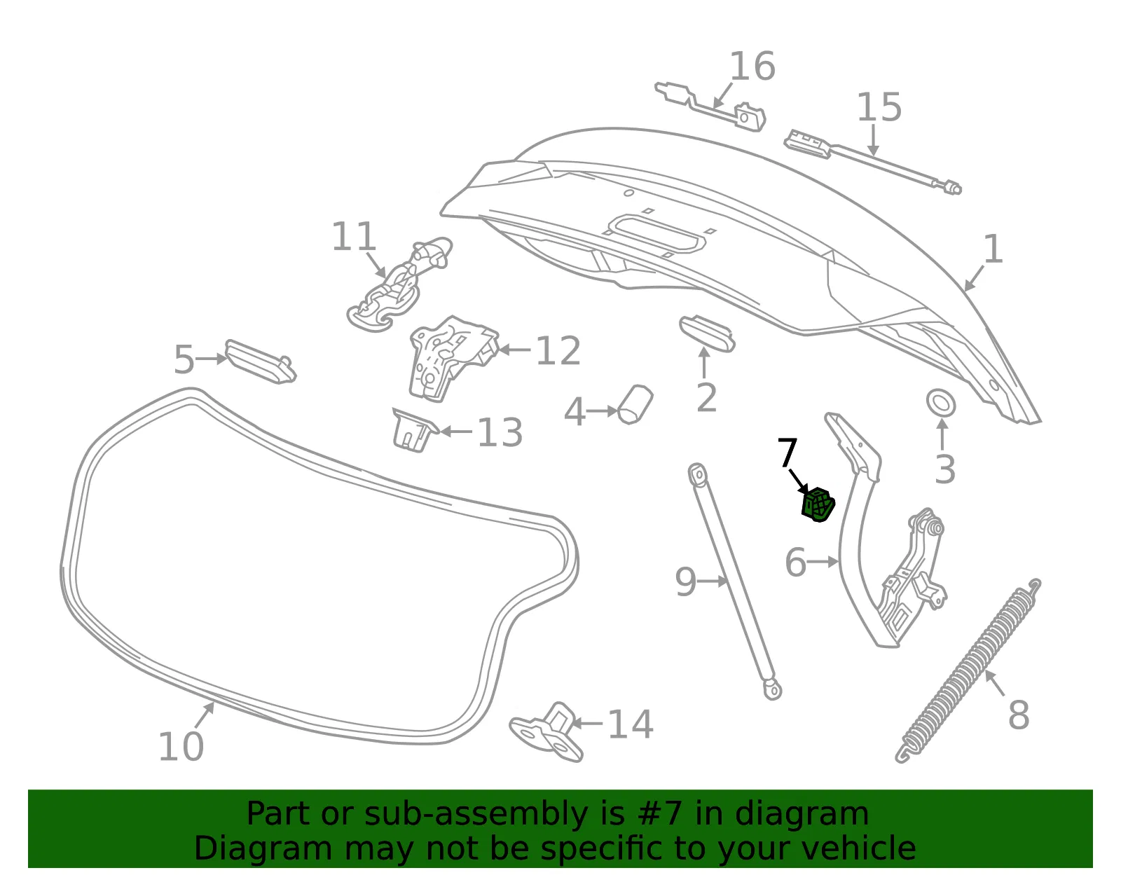 Deck Lid Hinge Bumper - GM (20940359) - view 3