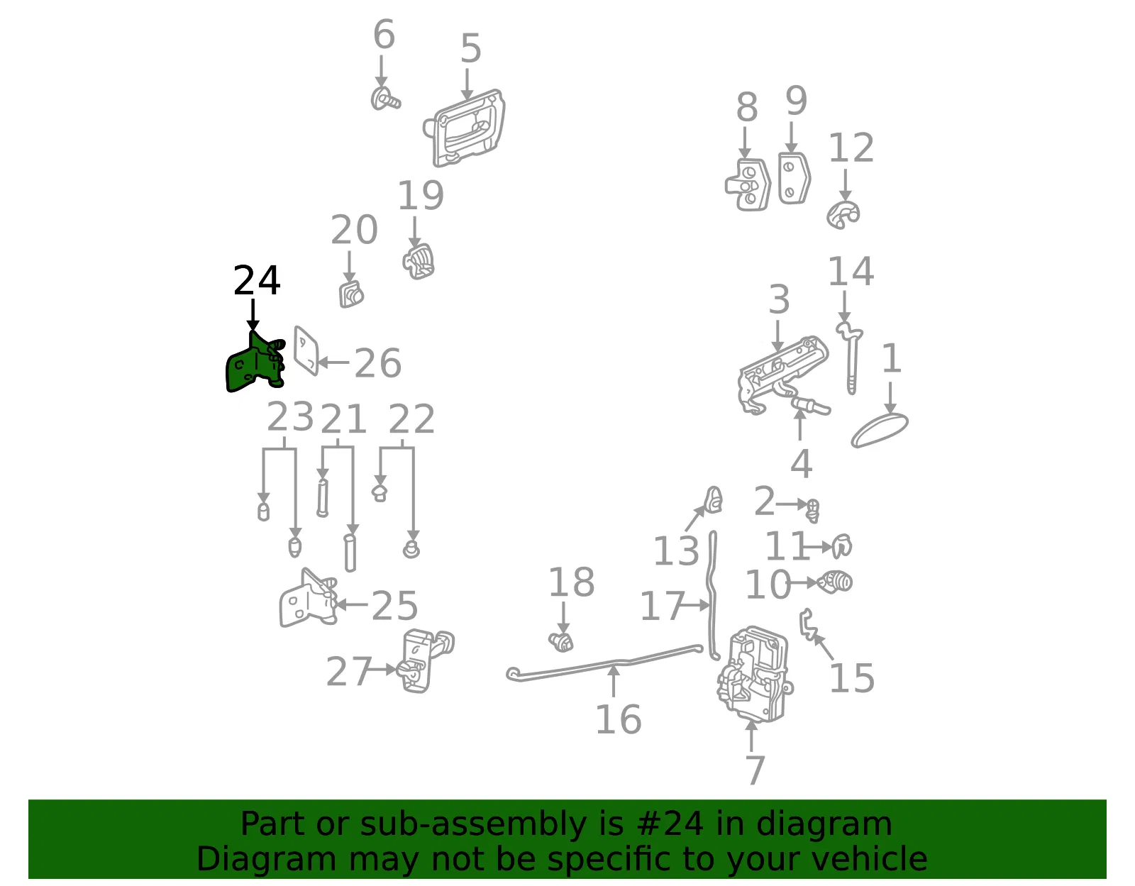 Hinge Assembly Front S/D Lower - GM (21019725) - view 2