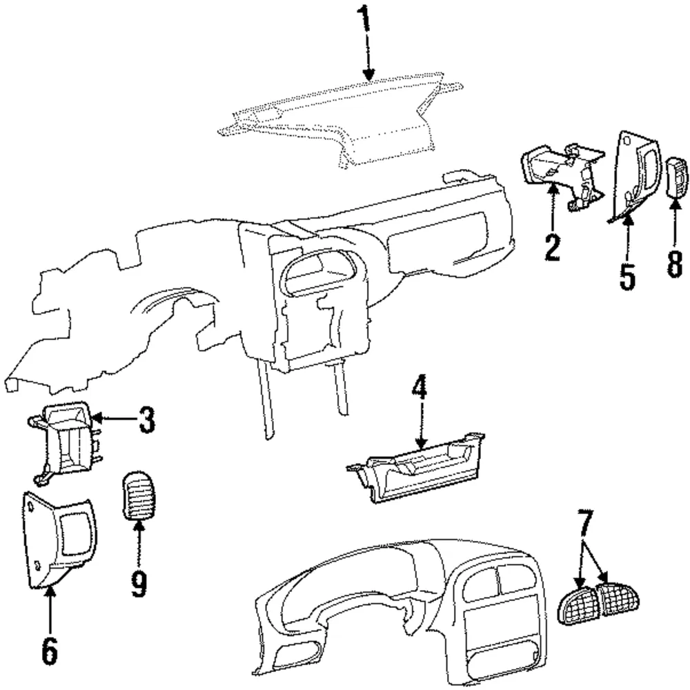 Deflector Assembly I P Center Air - GM (21060880)
