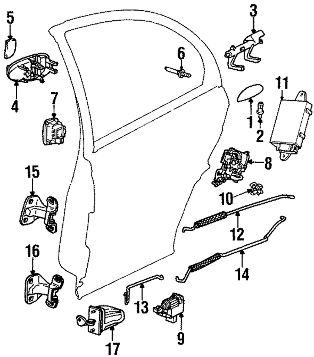 Hinge Assembly Rear Side Dr - GM (21098663)