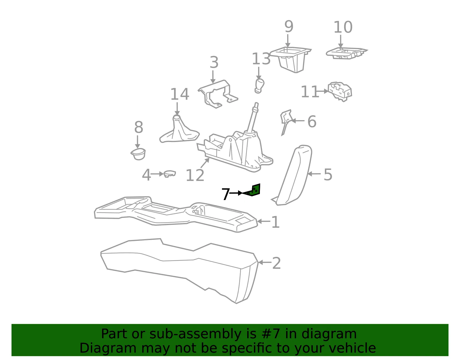 Hinge F/Flr Cnsl Dr *Black - GM (22591764) - view 2