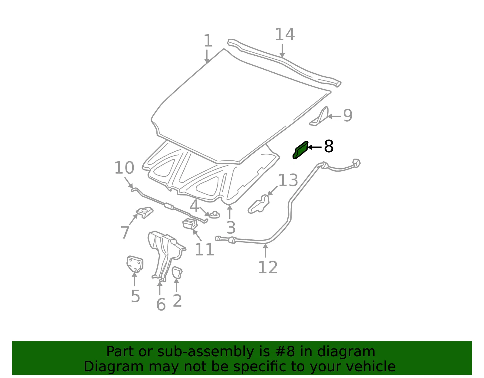 Upper Hinge - Passenger Side (RH) - GM (22602682) - view 2