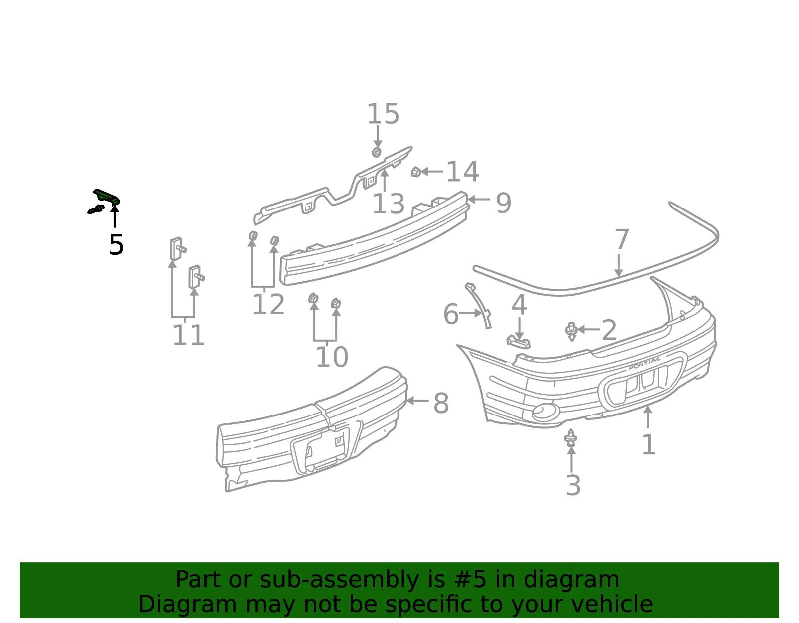 Bracket Rear Bumper Fascia Side - GM (22619663) - view 2