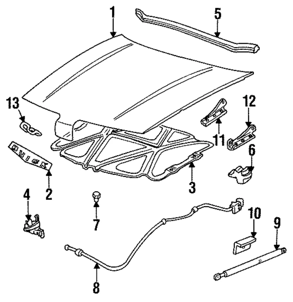 Cable Assembly Hood Prim Lat Re - GM (22645026)