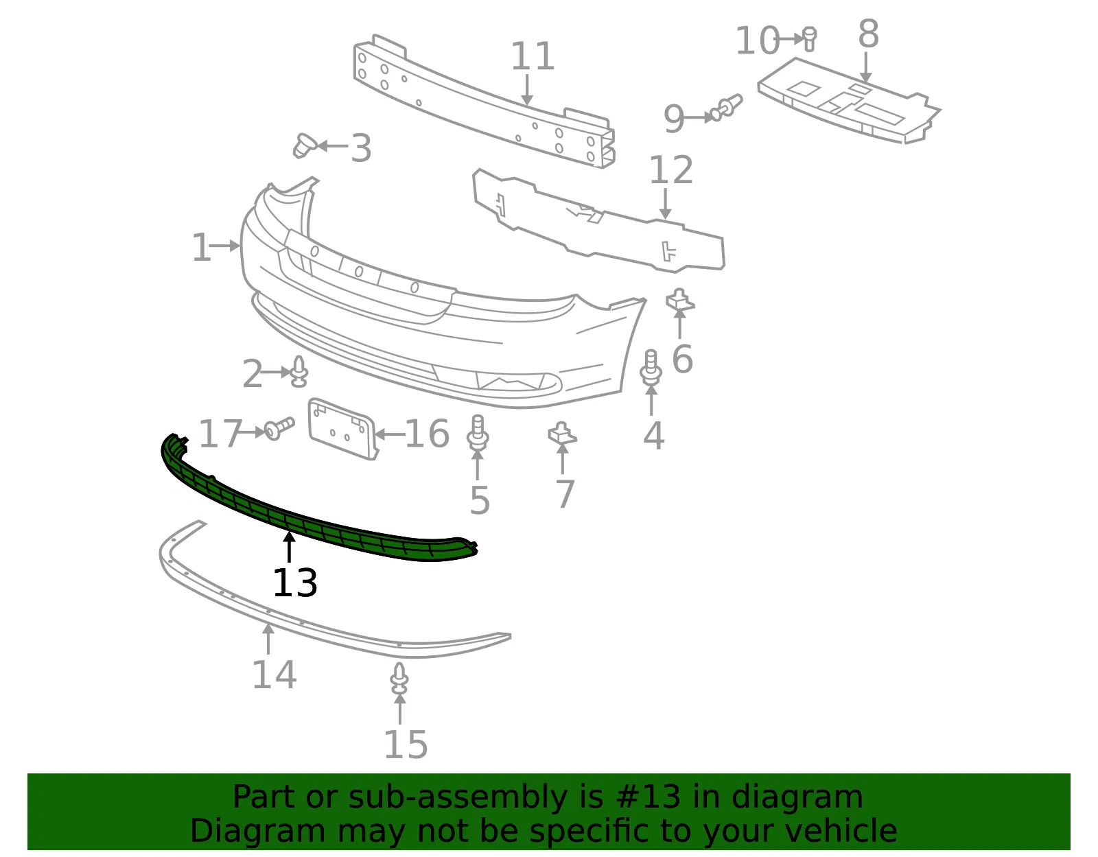 Lower Grille - GM (22674900) - view 2