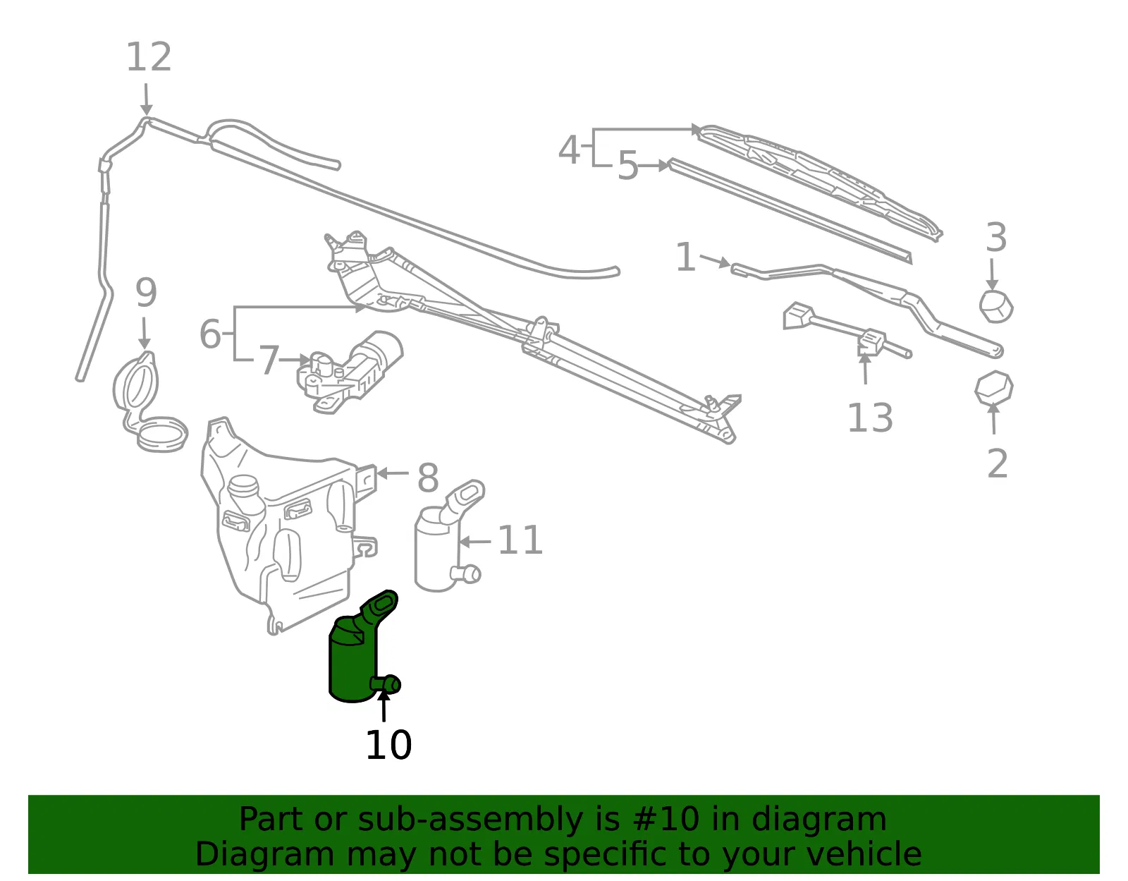 Windshield Washer Pump - GM (22695015) - view 6