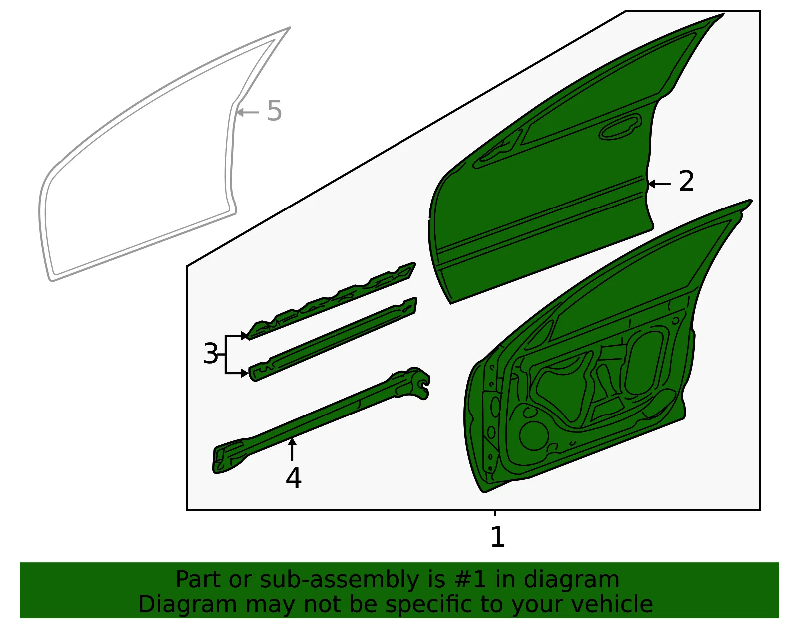 Door Assembly Front Side - GM (22702413) - view 2