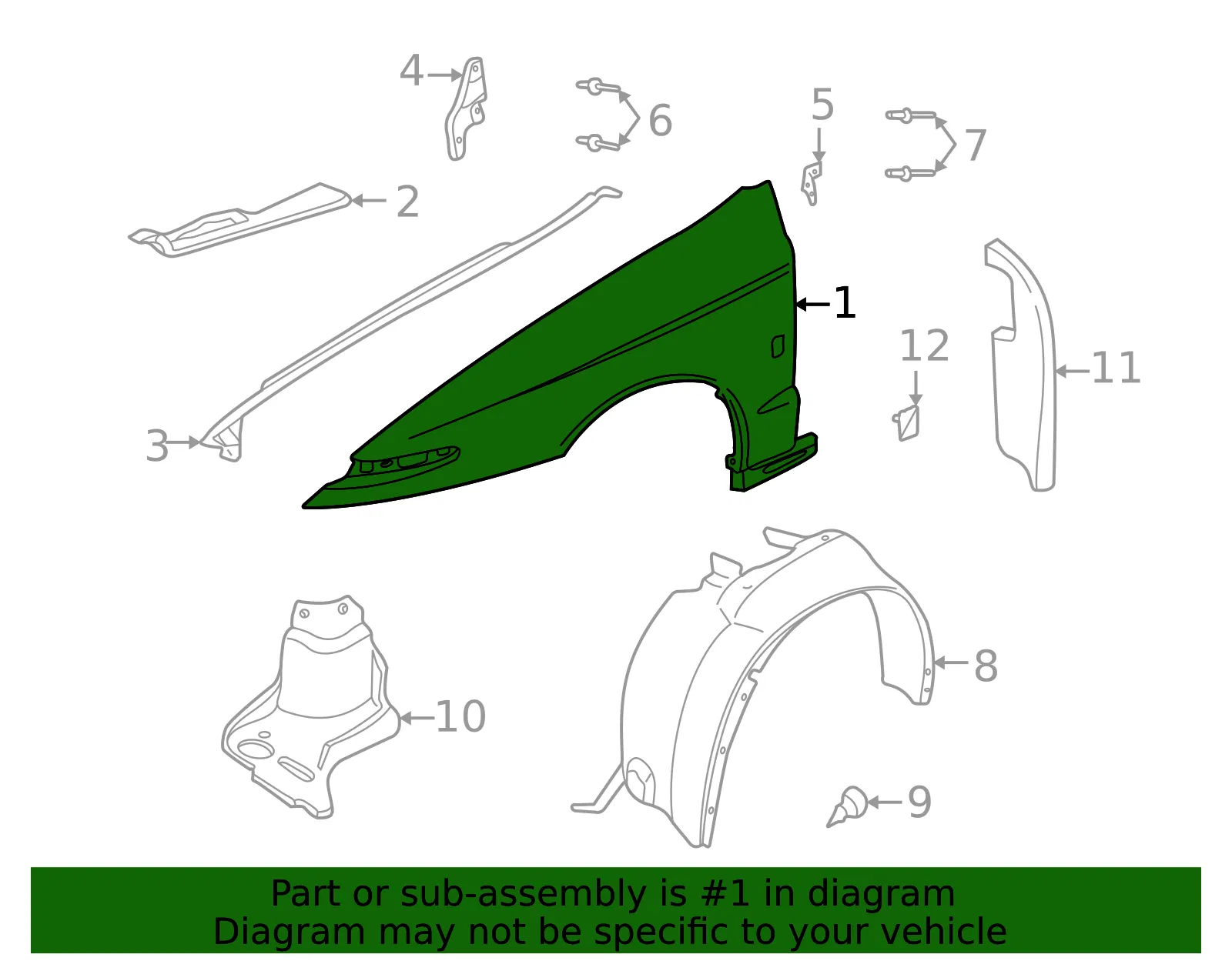 Fender Assembly Front - GM (22711837) - view 2
