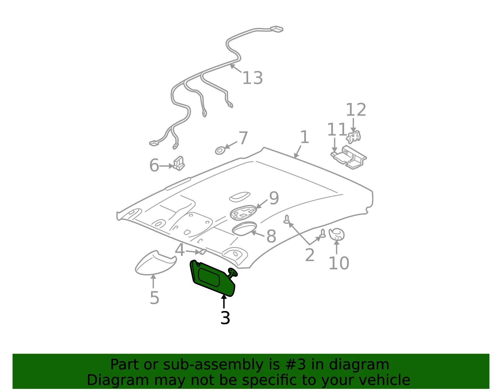 Sunshade Assembly Neutral - GM (22718821) - view 2
