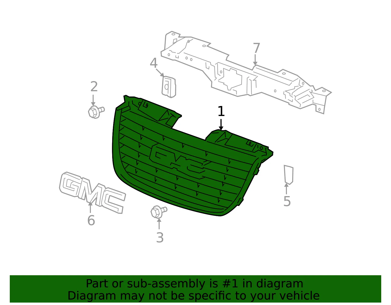 Front Upper Grille - GM (22761715) - view 4
