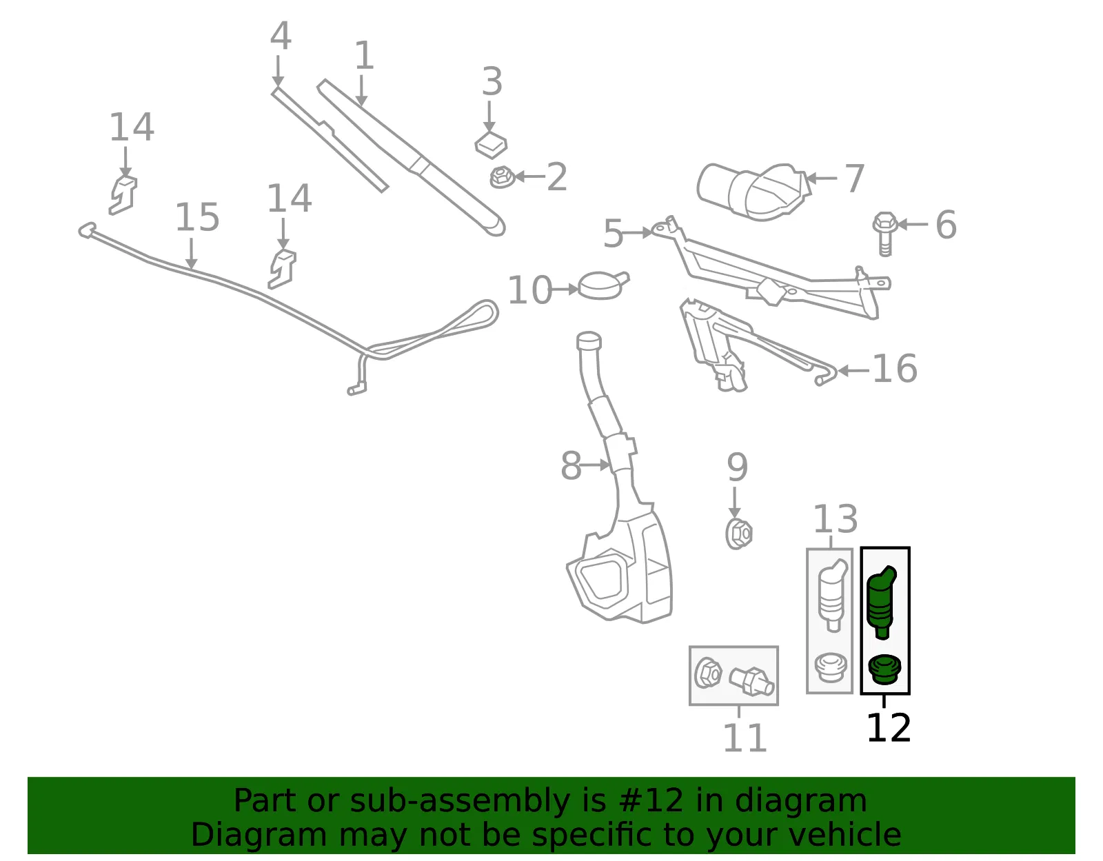 Windshield Washer Pump - GM (22766715) - view 6