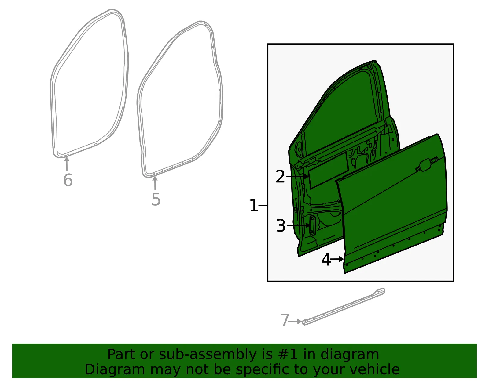 Door Shell - Driver's Side (LH) - GM (22768452) - view 4