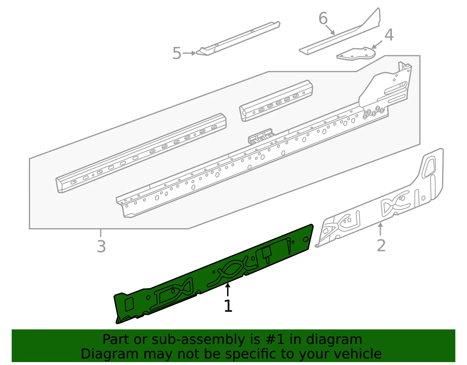 Driver Side Rocker Front Inner Panel - GM (22770430) - view 3