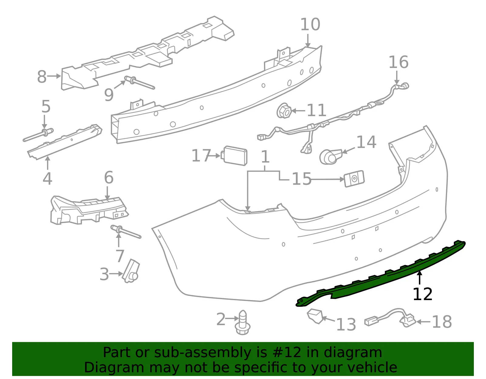 Bumper Cover Insert - GM (22786020) - view 3