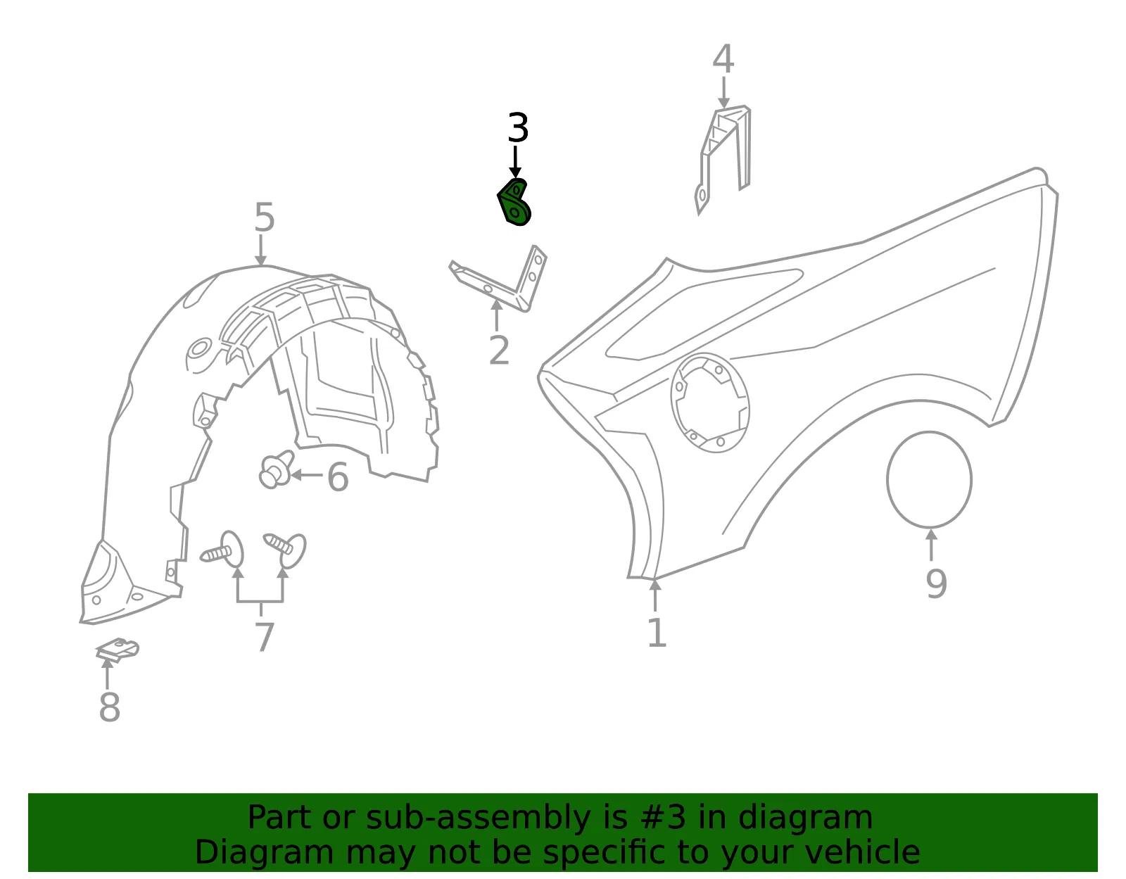 Quarter Outer Panel Extension Bracket - GM (22787566) - view 5