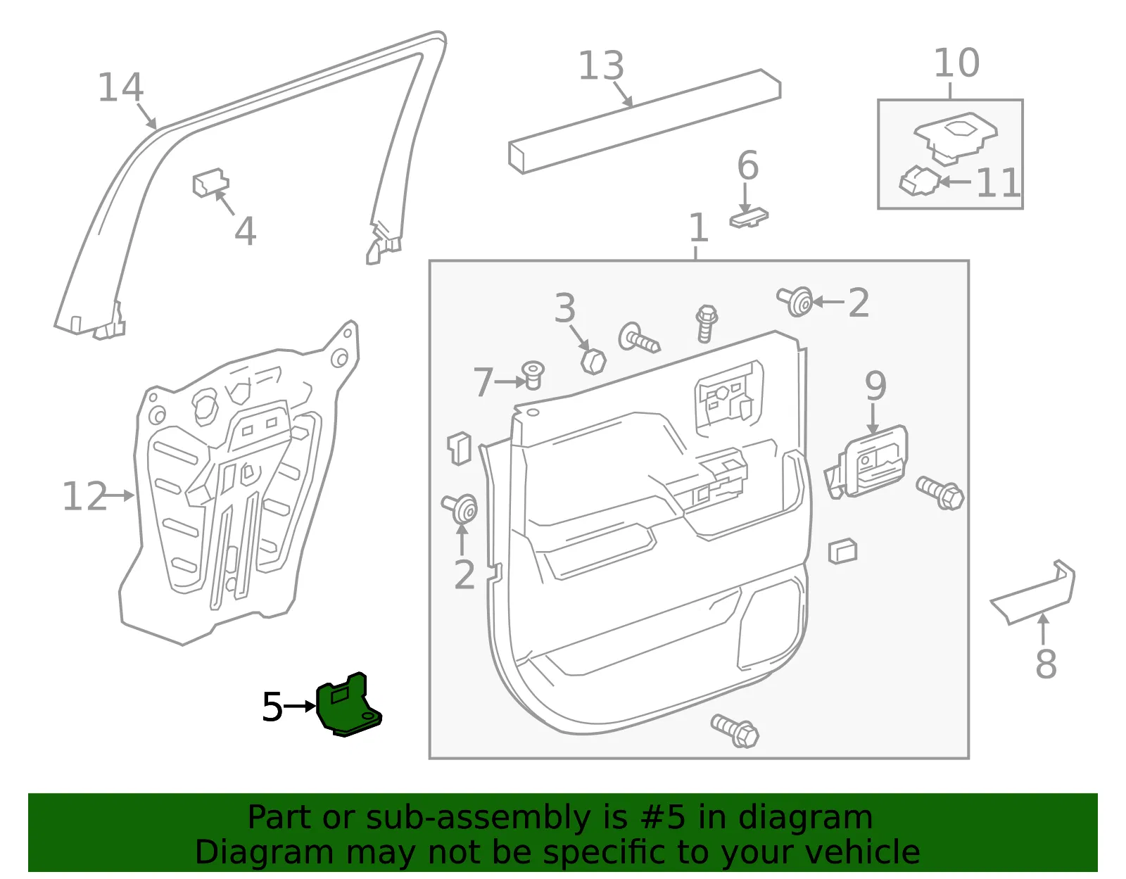 Rear Side Door Pull Handle Bracket - GM (22798803) - view 4