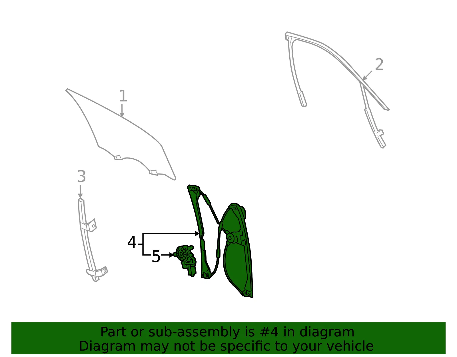 Window Regulator - Driver's Side (LH) - GM (22810016) - view 4