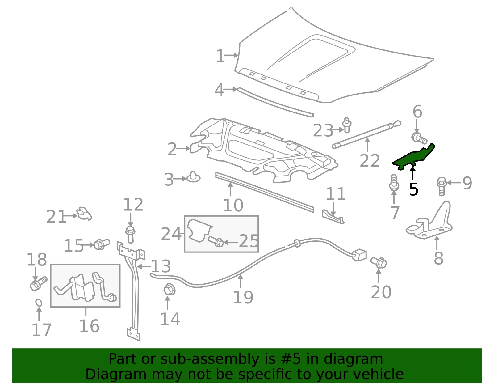 Upper Hinge - Passenger Side (RH) - GM (22814933) - view 5