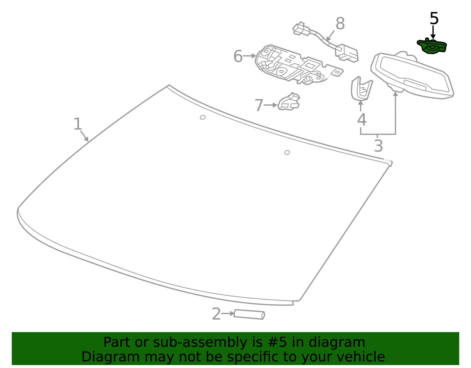 Inside Rearview Mirror Bracket - GM (22843633) - view 4