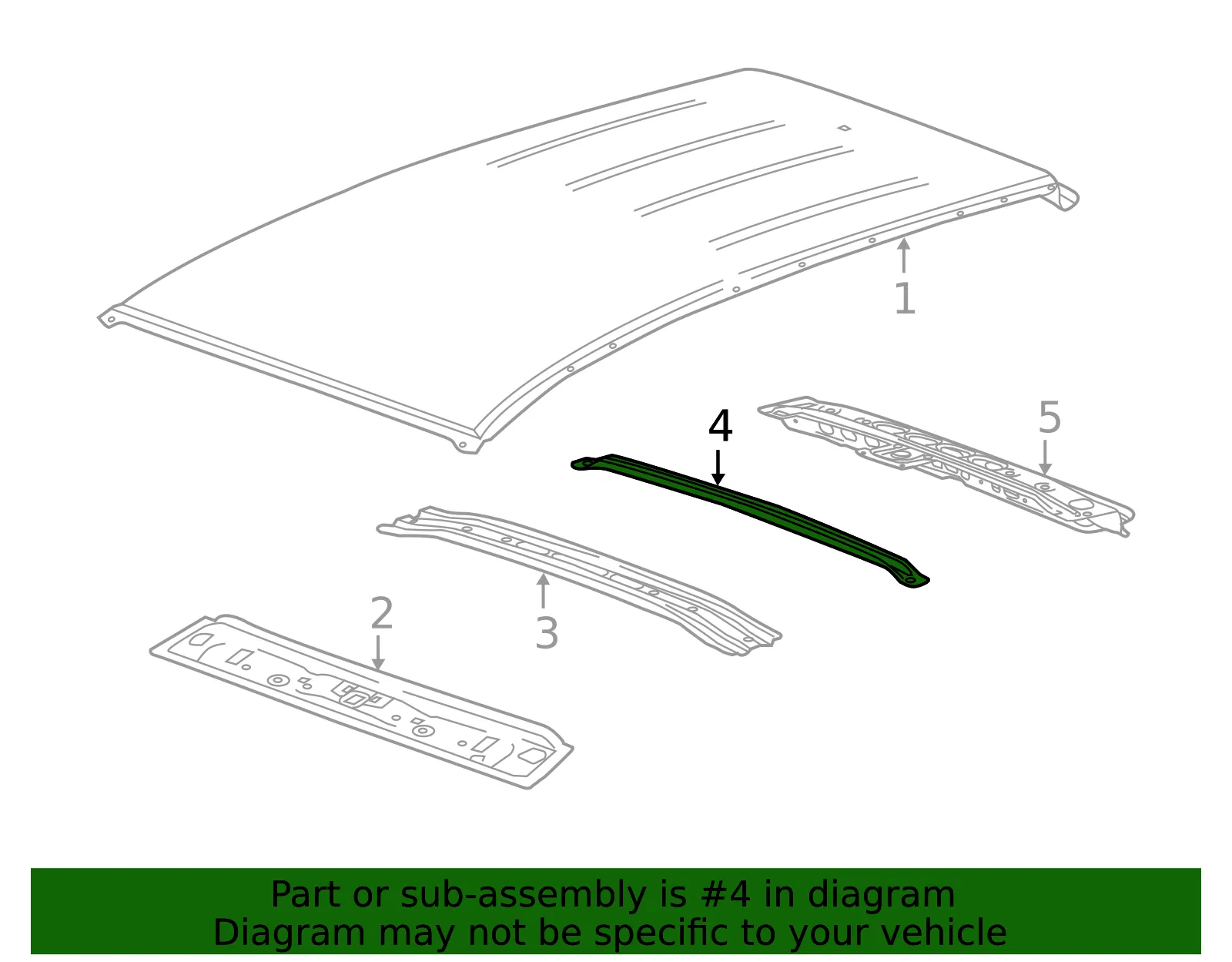 Roof Panel Inner Bow - GM (22843860) - view 3