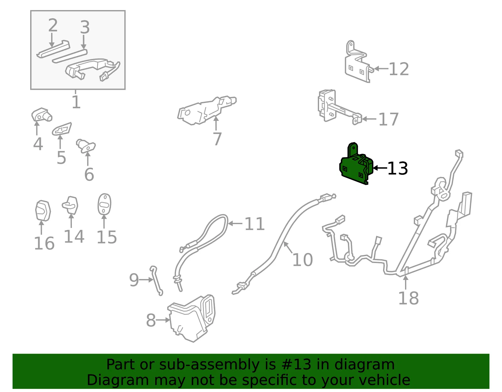 Front Side Door Hinge - GM (22853449) - view 4