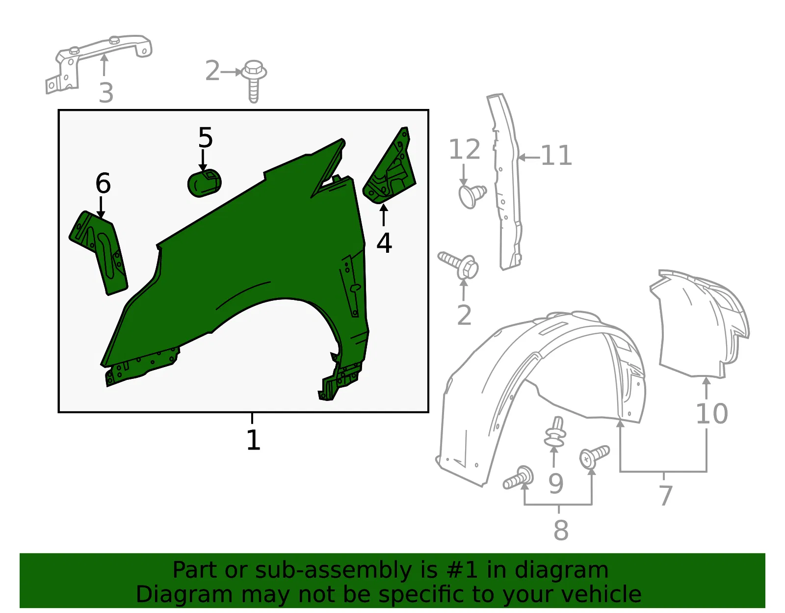 Fender - Driver's Side (LH) - GM (22860722) - view 3