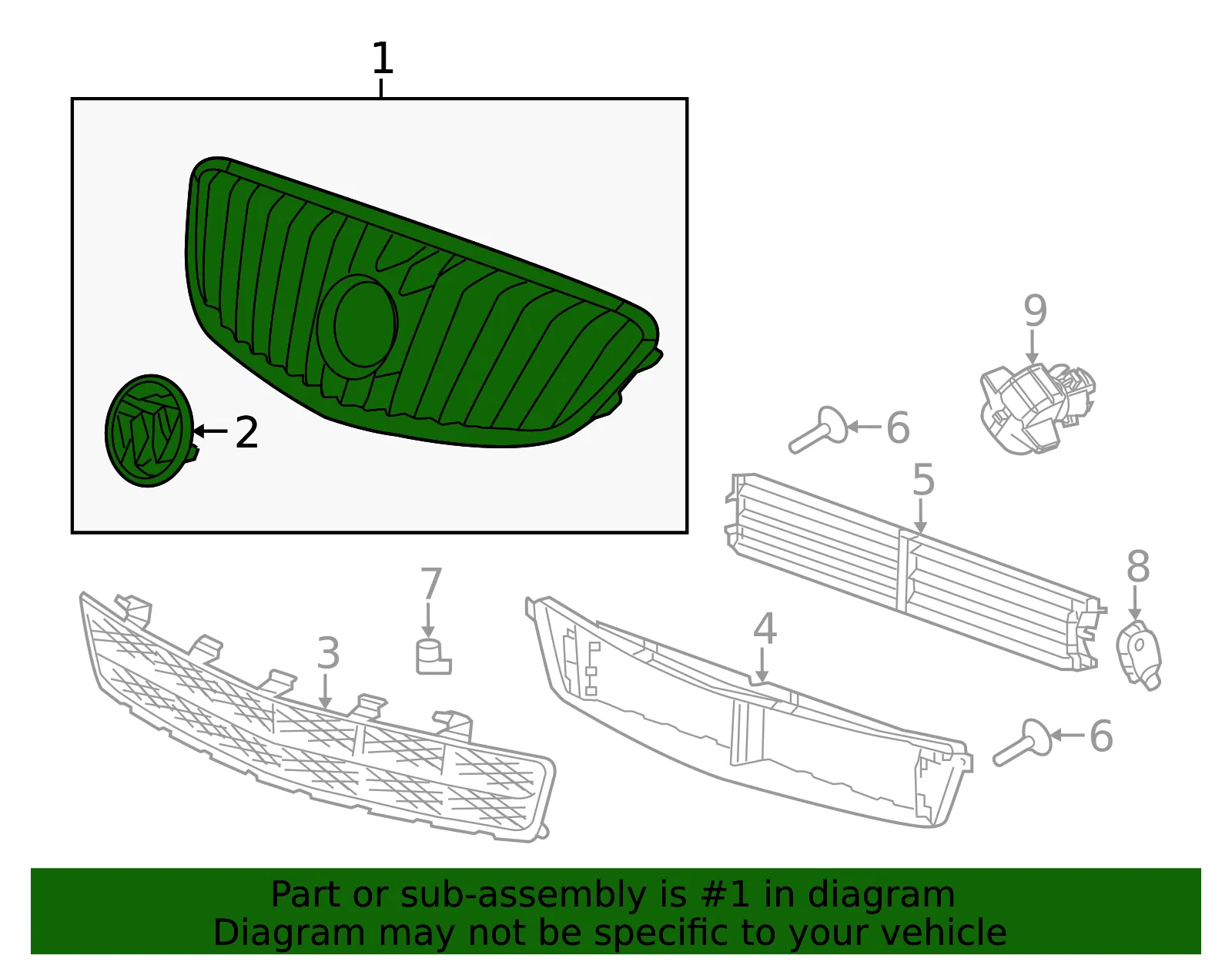 Front Outer Grille - GM (22863374) - view 4