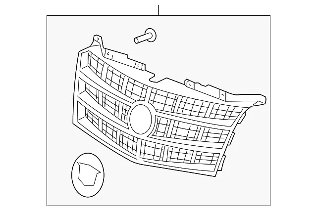 Pinot Noir Metallic Front Upper Grille with Bolts and Crest and Wreath Emblem - GM (22865676)